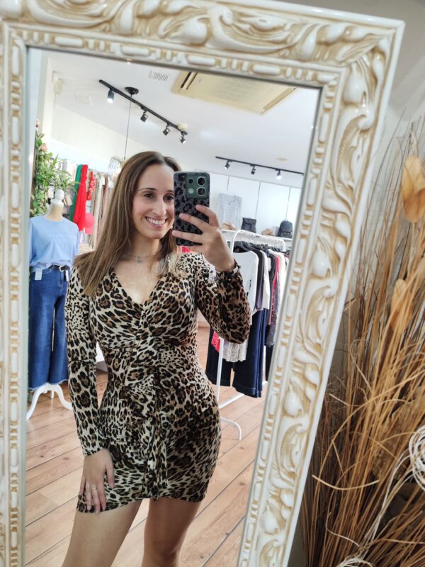 Vestido leopardo volante