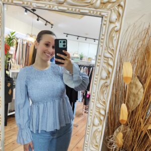 Blusa cuadros nido de abeja