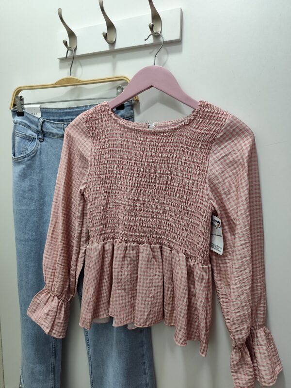 Blusa cuadros nido de abeja - Imagen 2